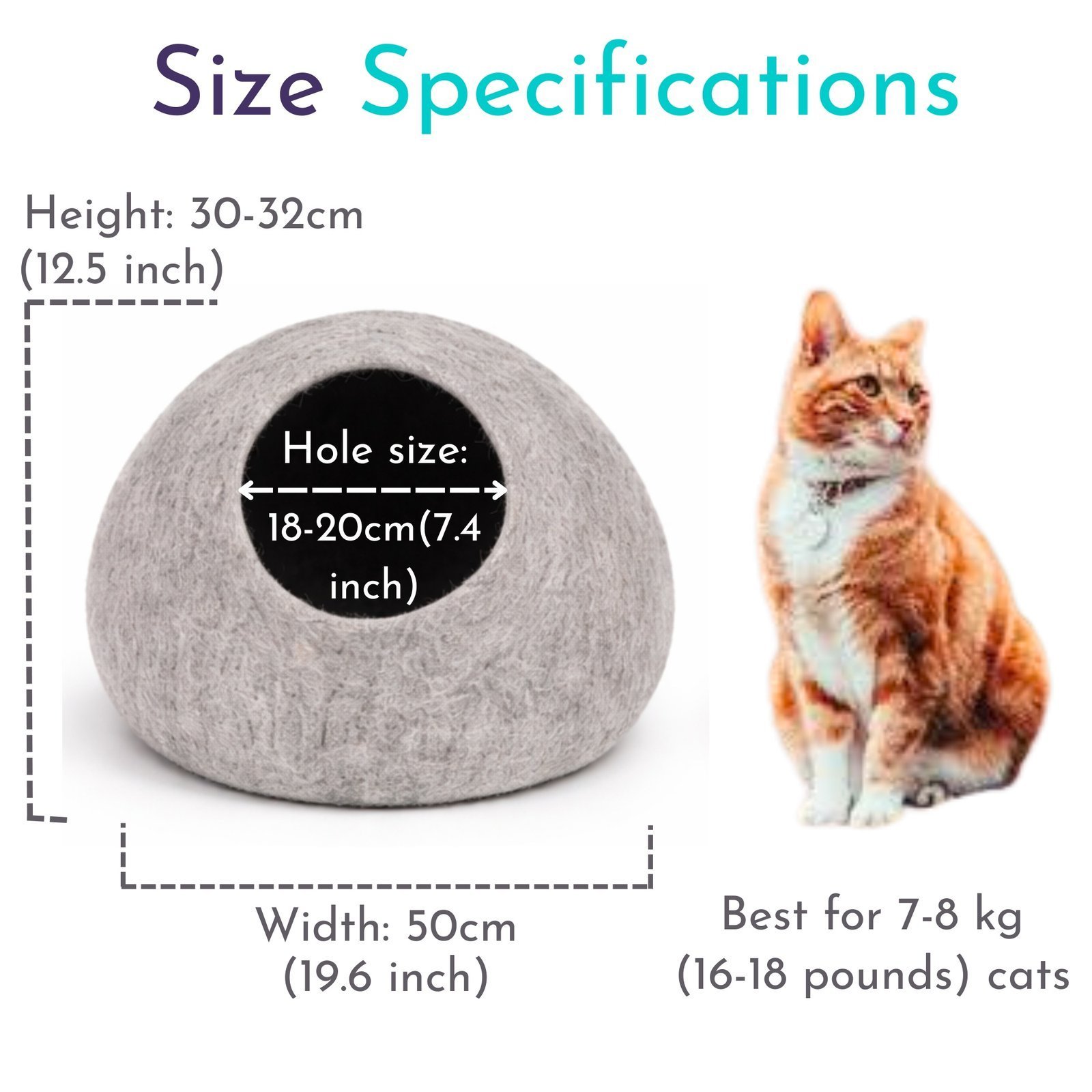 Plain Wool Felt Cat Cave - Image 4