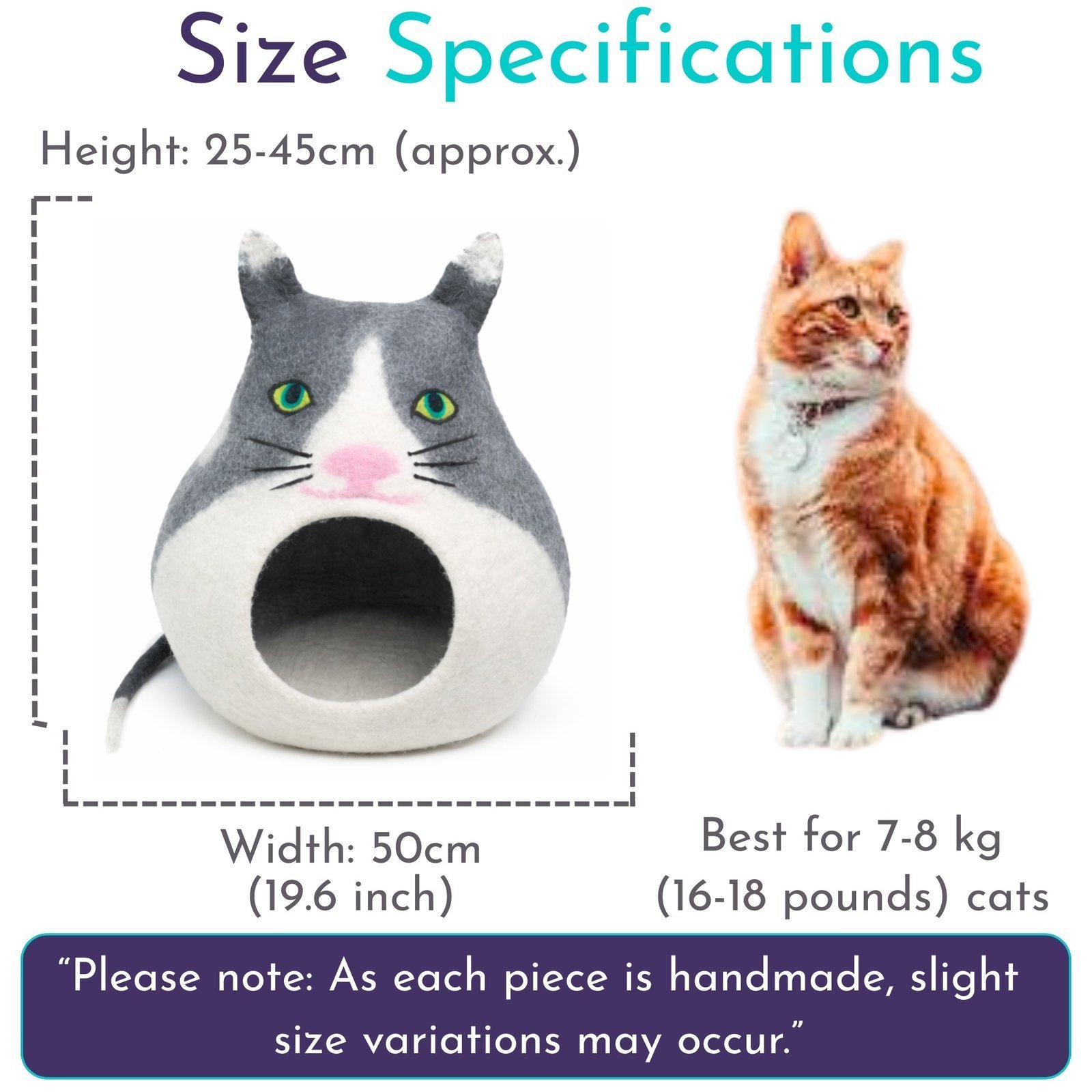 Premium Animal Wool Felt Cat Cave - Image 3
