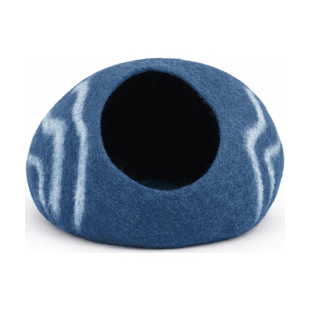 Side Striped Wool Felt Cat Cave