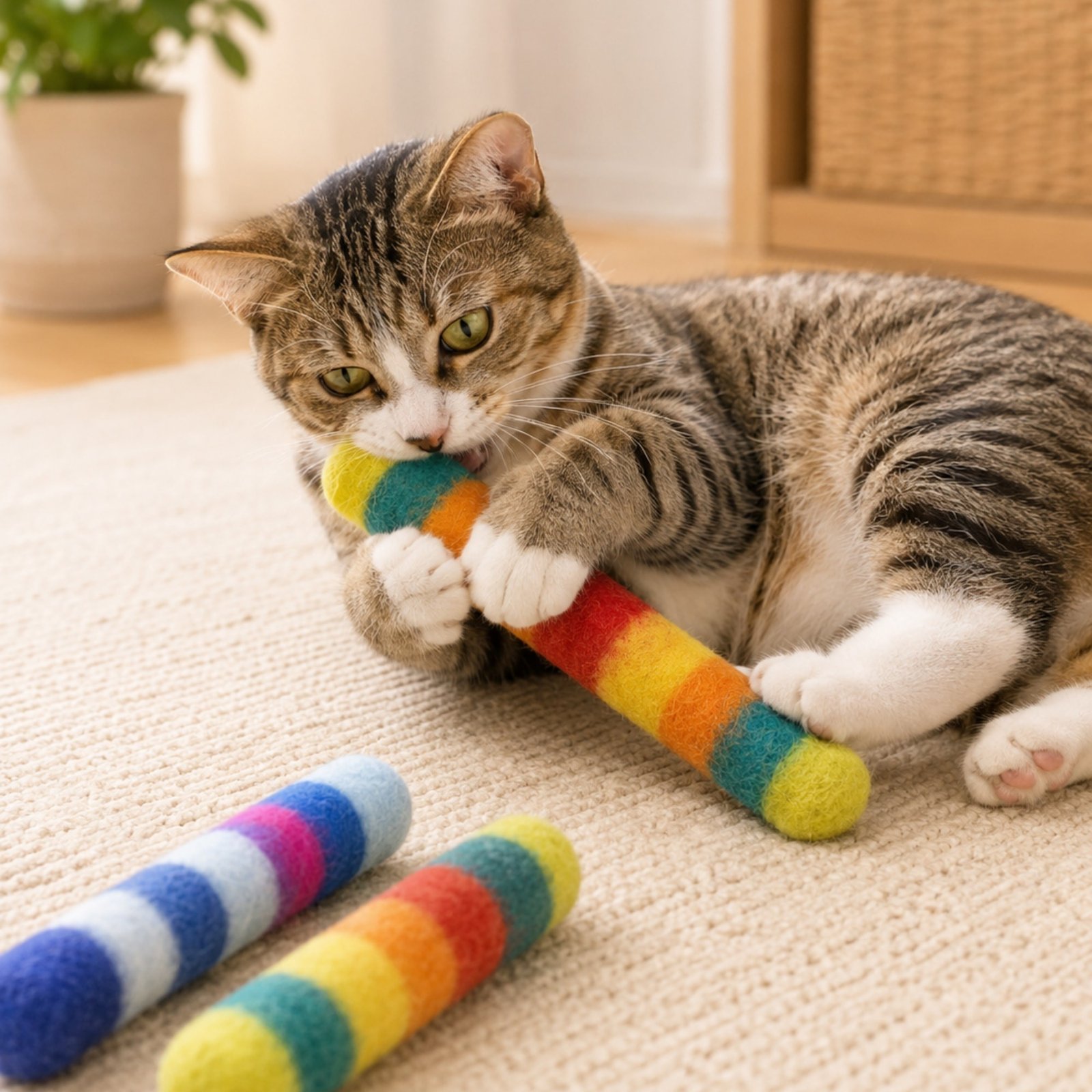 Striped Felt Kicker Toy