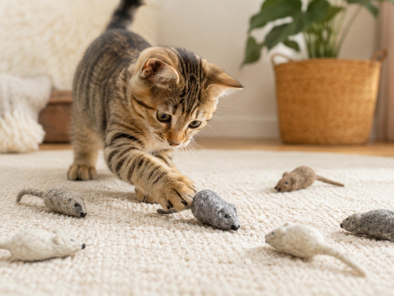 Marbled Felt Mouse Cat Toy - Image 2
