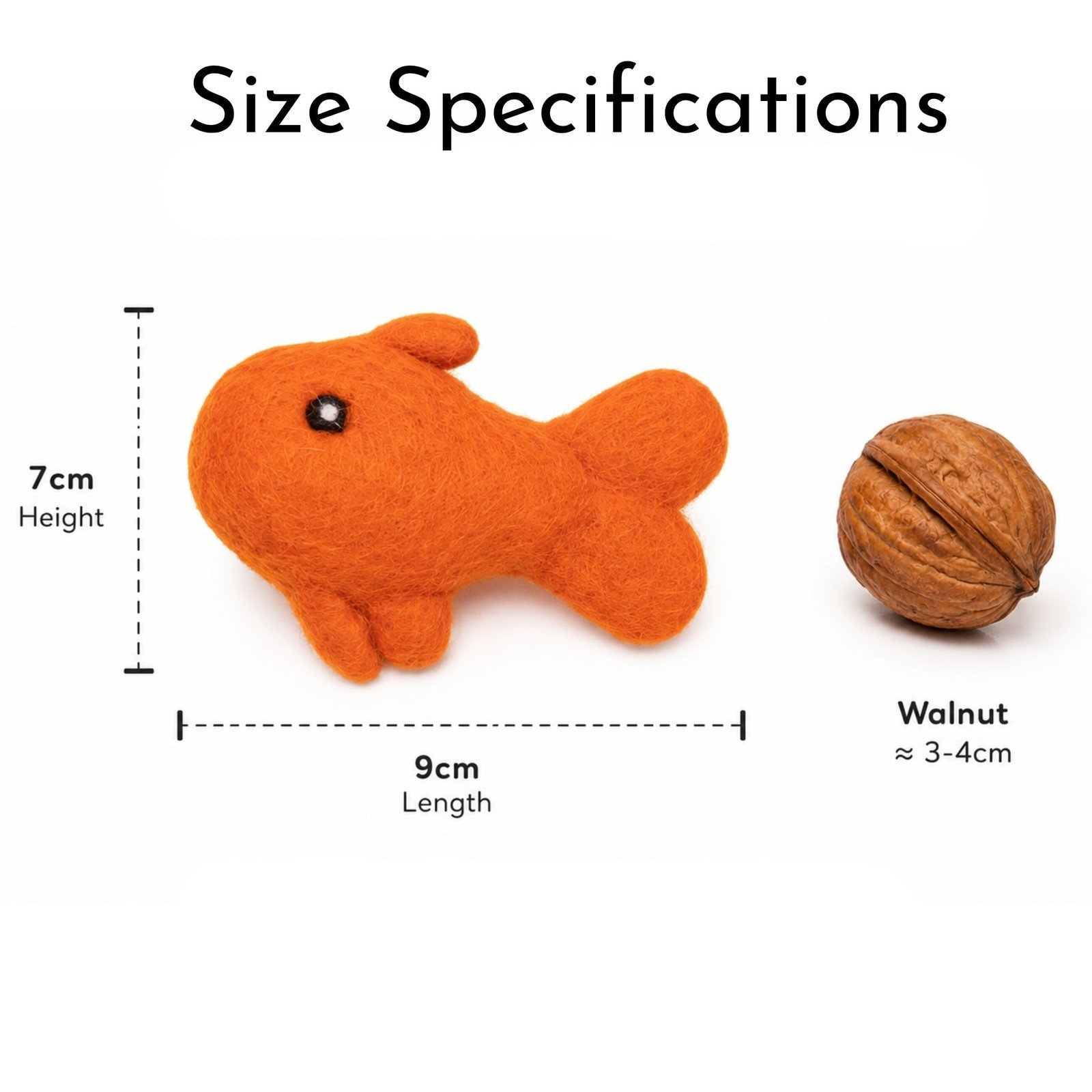 Orange Felt Fish Cat Toy - Image 5