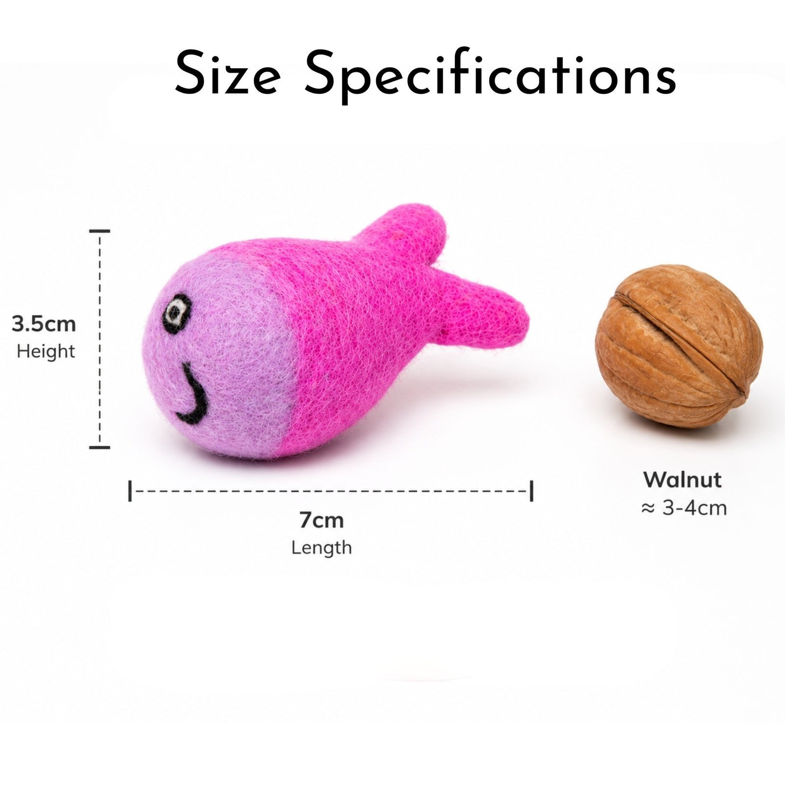 Pink Felt Fish Cat Toy - Image 7
