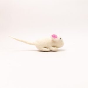 White Felt Mouse Cat Toy