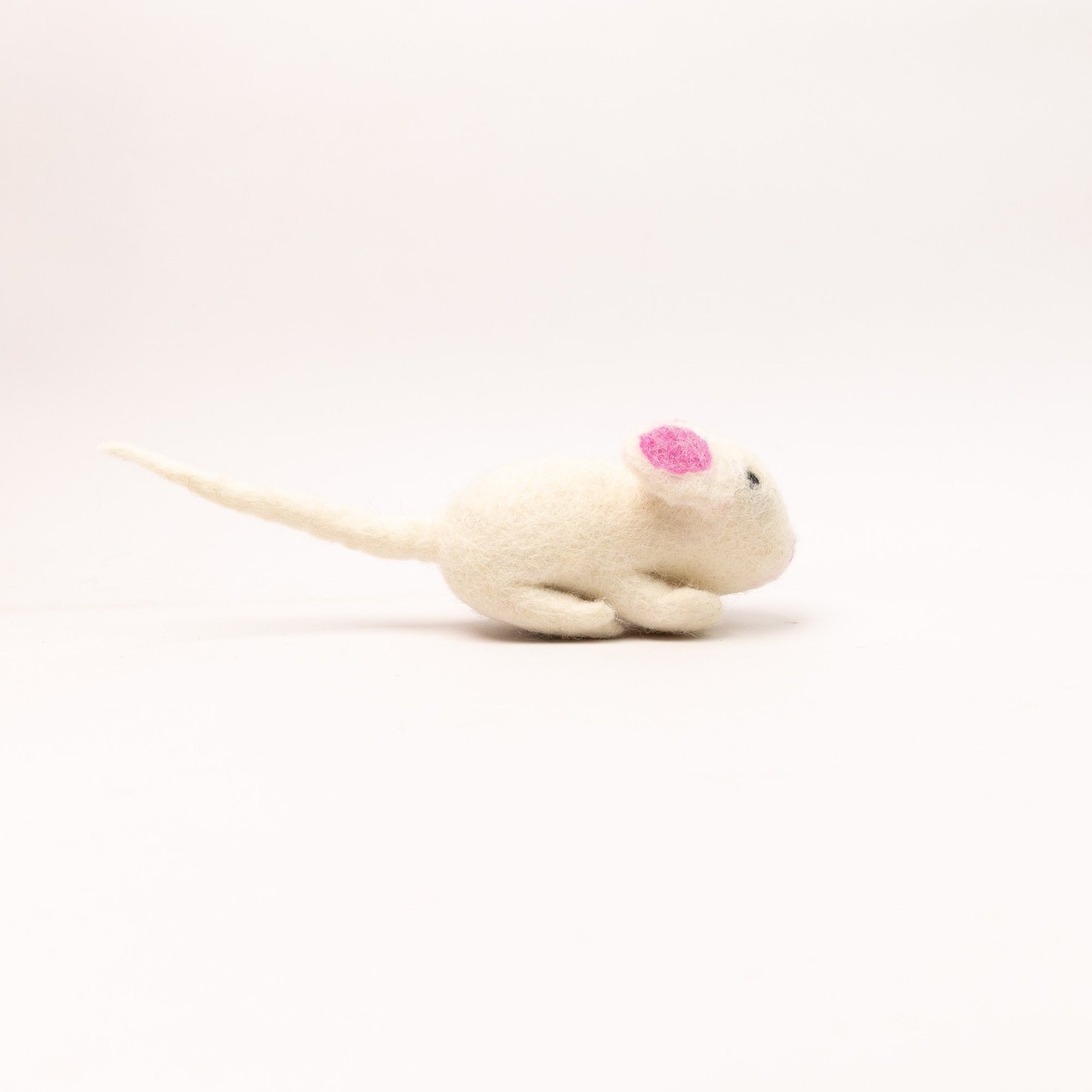 White Felt Mouse Cat Toy