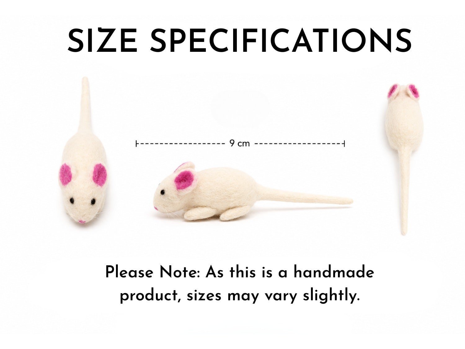 White Felt Mouse Cat Toy - Image 6